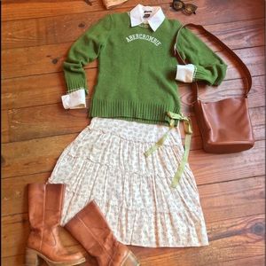 🍁RARE Vintage Abercrombie & Fitch Wool LOGO Crew